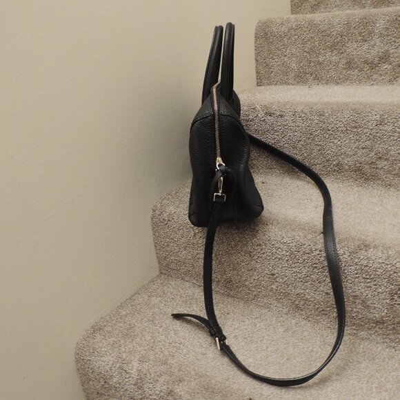 Kate Spade Black Pebbled Leather Satchel Crossbody Bag Gold Hardware - Picture 3 of 10